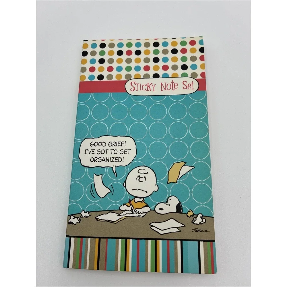 Hallmark Peanuts Charlie Brown Snoopy Sticky Note Set 2010 Stationery Collection